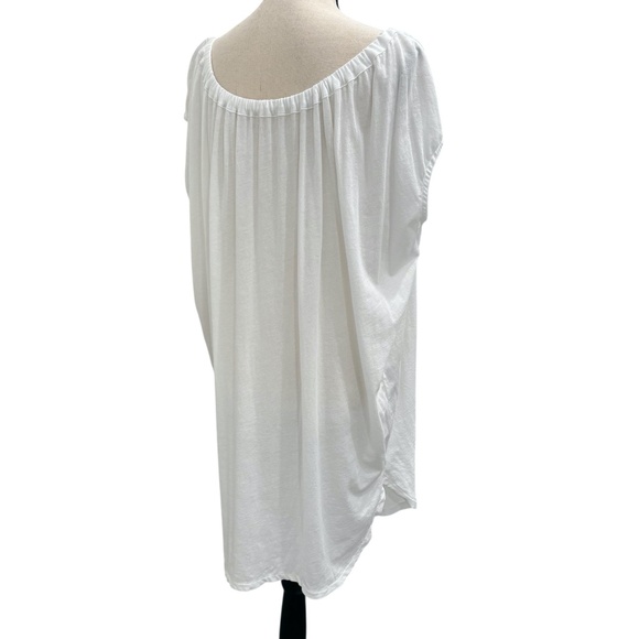 ORGANIC BY JOHN PATRICK WHITE COTTON ON OR OFF THE SHOULDER TUNIC DRESS - Picture 4 of 12